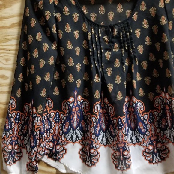 Mine‎ Women's Top Blouse Small Round neck Multi color - Picture 3 of 10